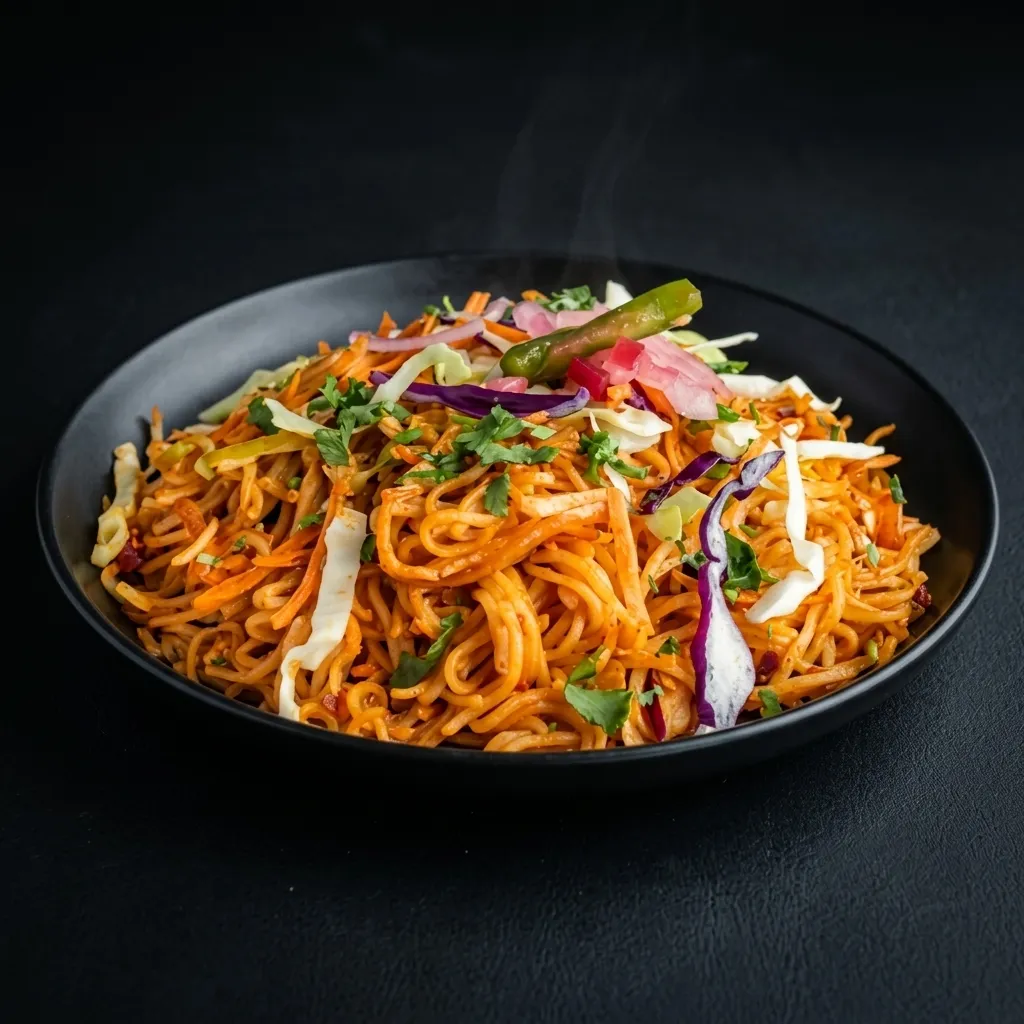 Chilli garlic Hakka noodles at Sector 17 in Calgary NE